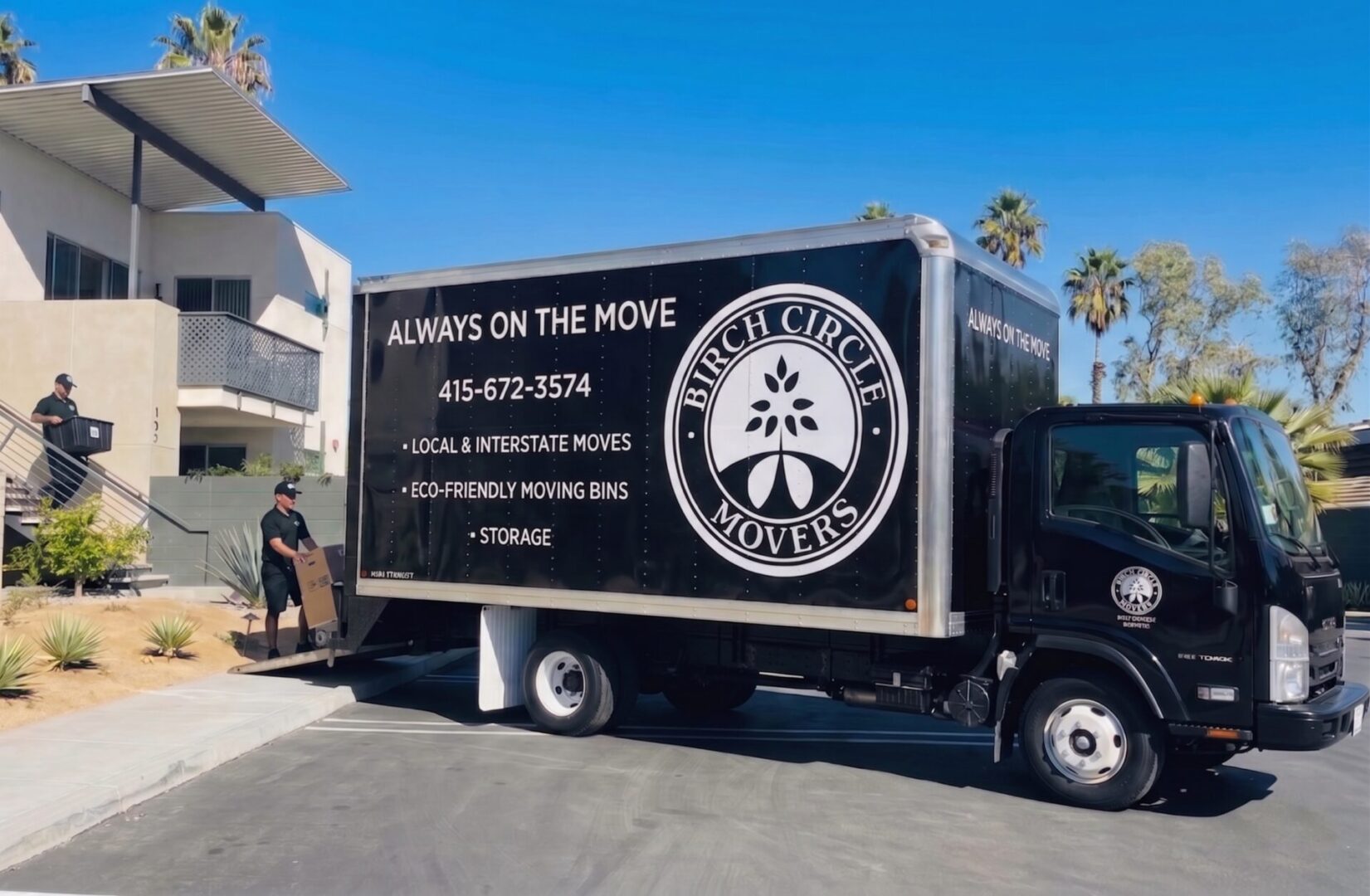 Birch Circle Movers truck parked for a residential move in the Bay Area